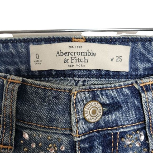 Abercrombie & Fitch The A&F High Rise Embellished Super Skinny Jean Sz 0 - Picture 5 of 12